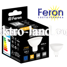 Светодиодная лампа Feron MR-16 7w 600lm 2700k 